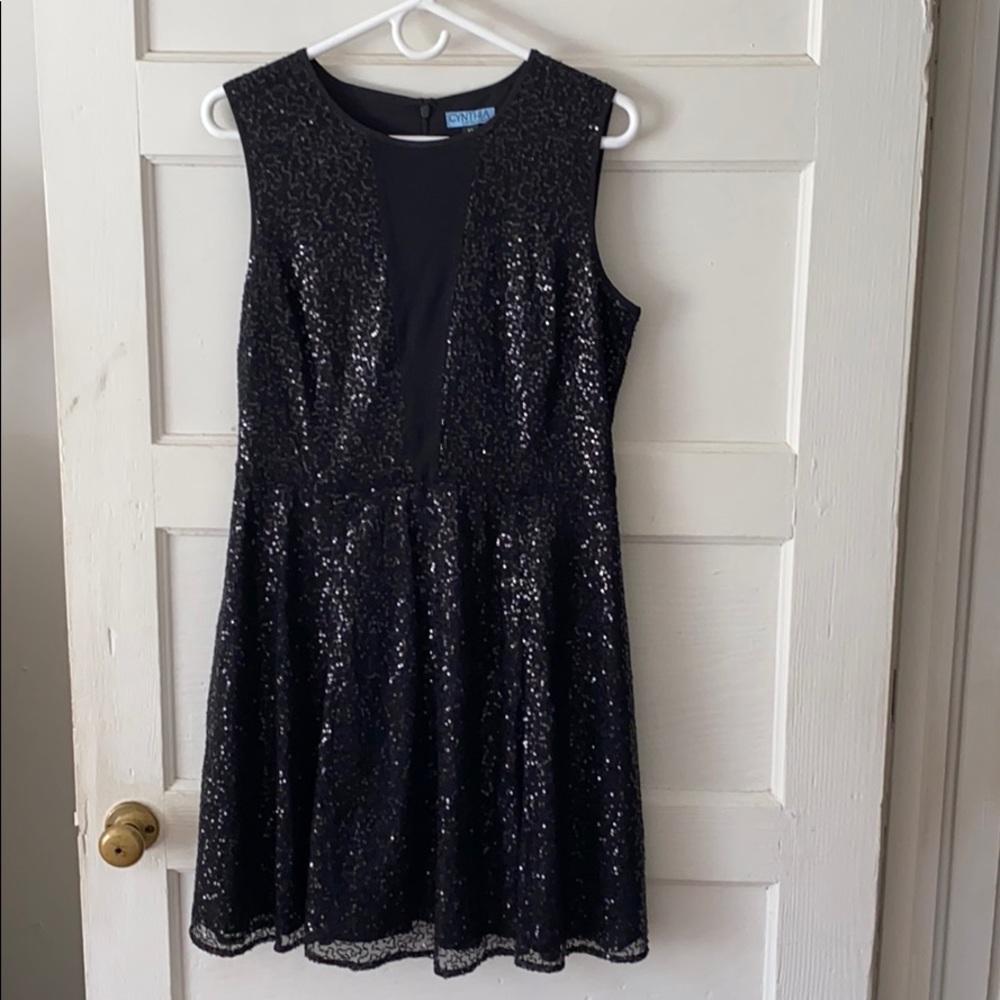 Cynthia Rowley Black Sequin Dress